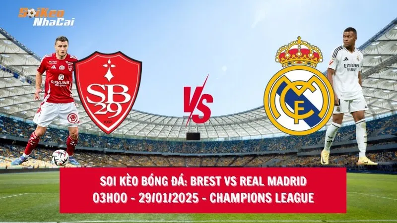 Soi kèo nhà cái Brest vs Real Madrid – 03h00 – 29/01/2025 – Champions League
